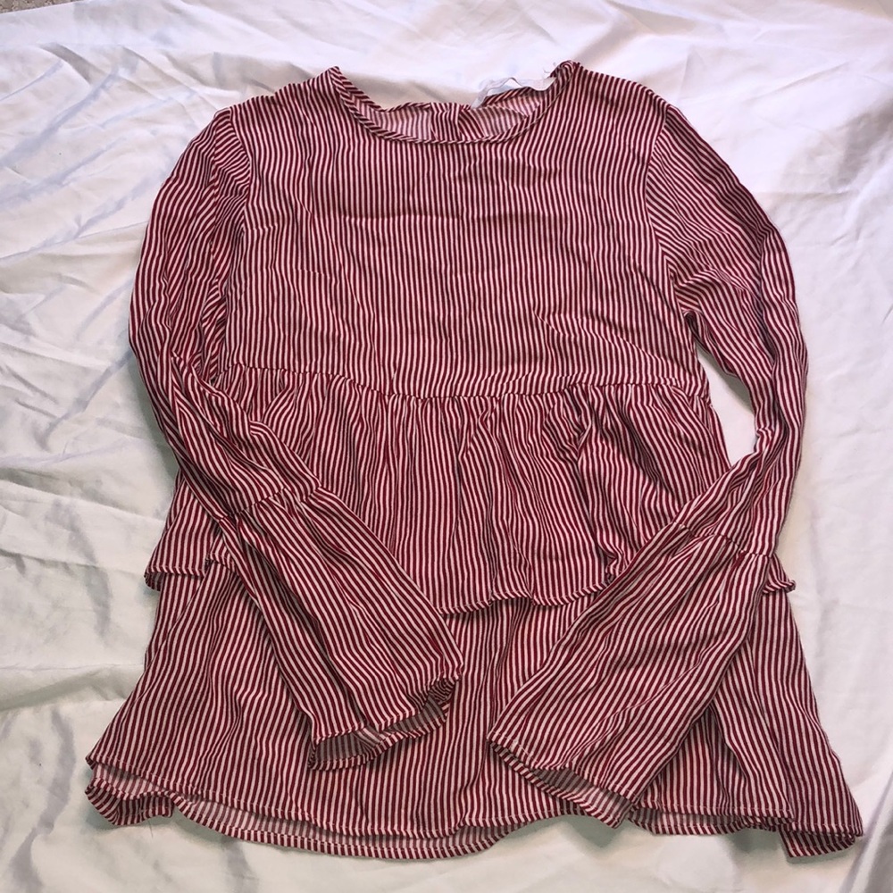 Red & White Striped Top